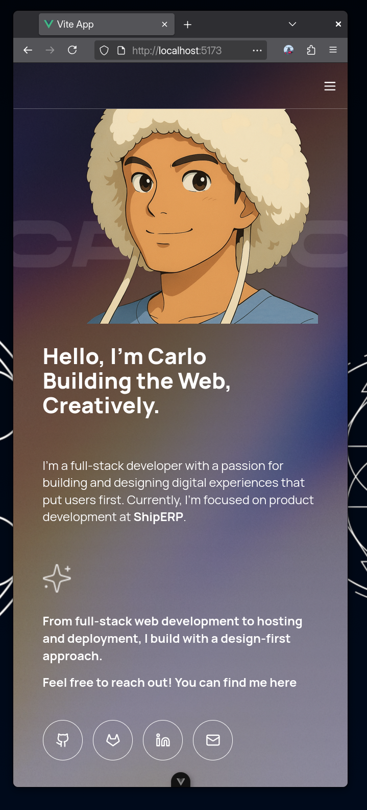 Mobile-version in development of the new design